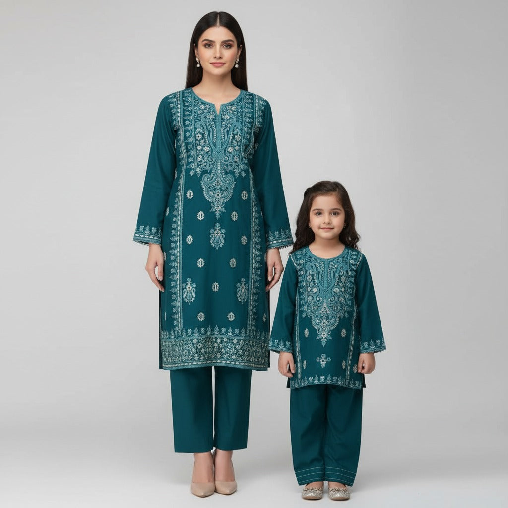 Mom & Daughter Pure Duo-2PC-Stitched