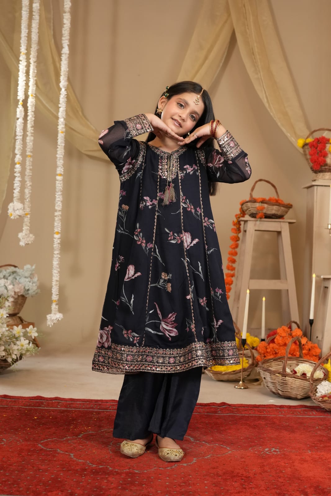 ✨ Kids Black Embroidered 3 Piece Suit ✨